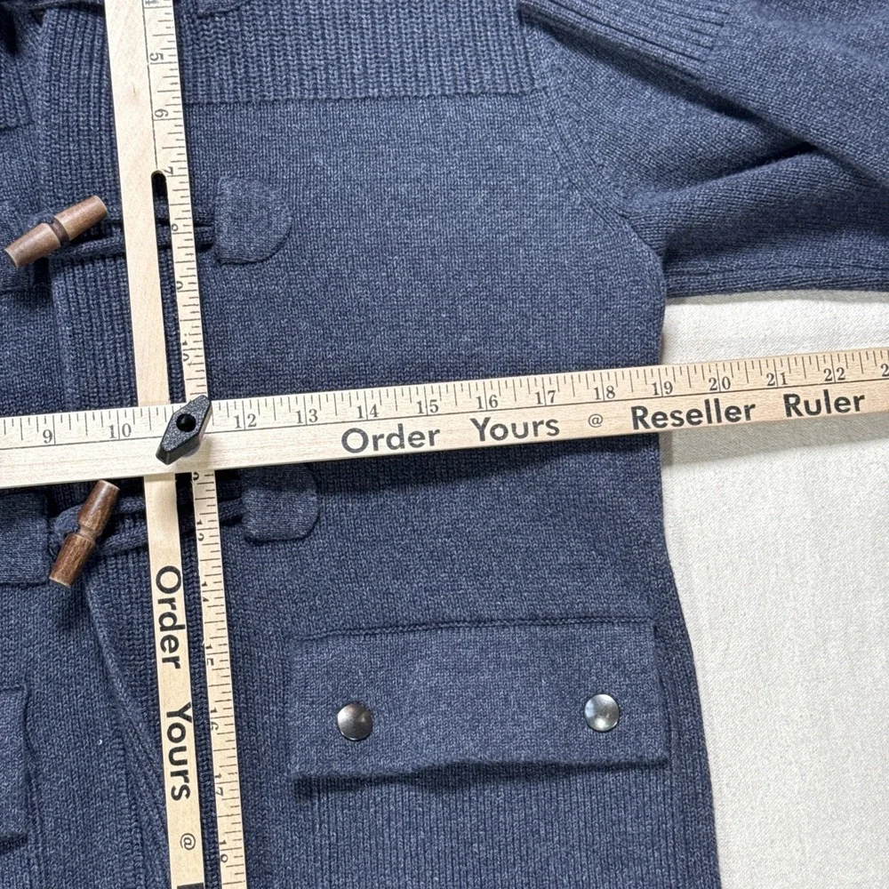 Banana Republic Full Zip Sweater w/ Toggle Buttons Size Small Cotton Dark Navy